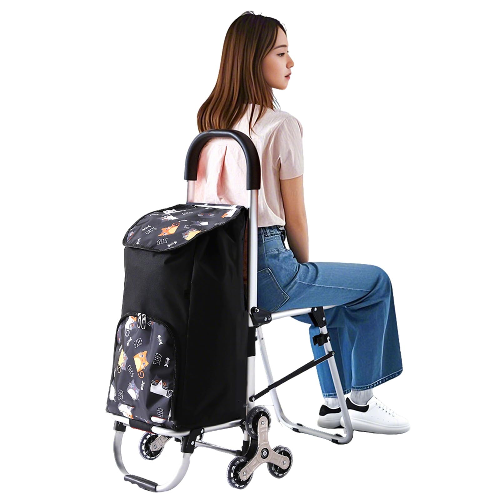Amazon｜FORRTY ショッピングカート 椅子付き 座れる シルバーカー